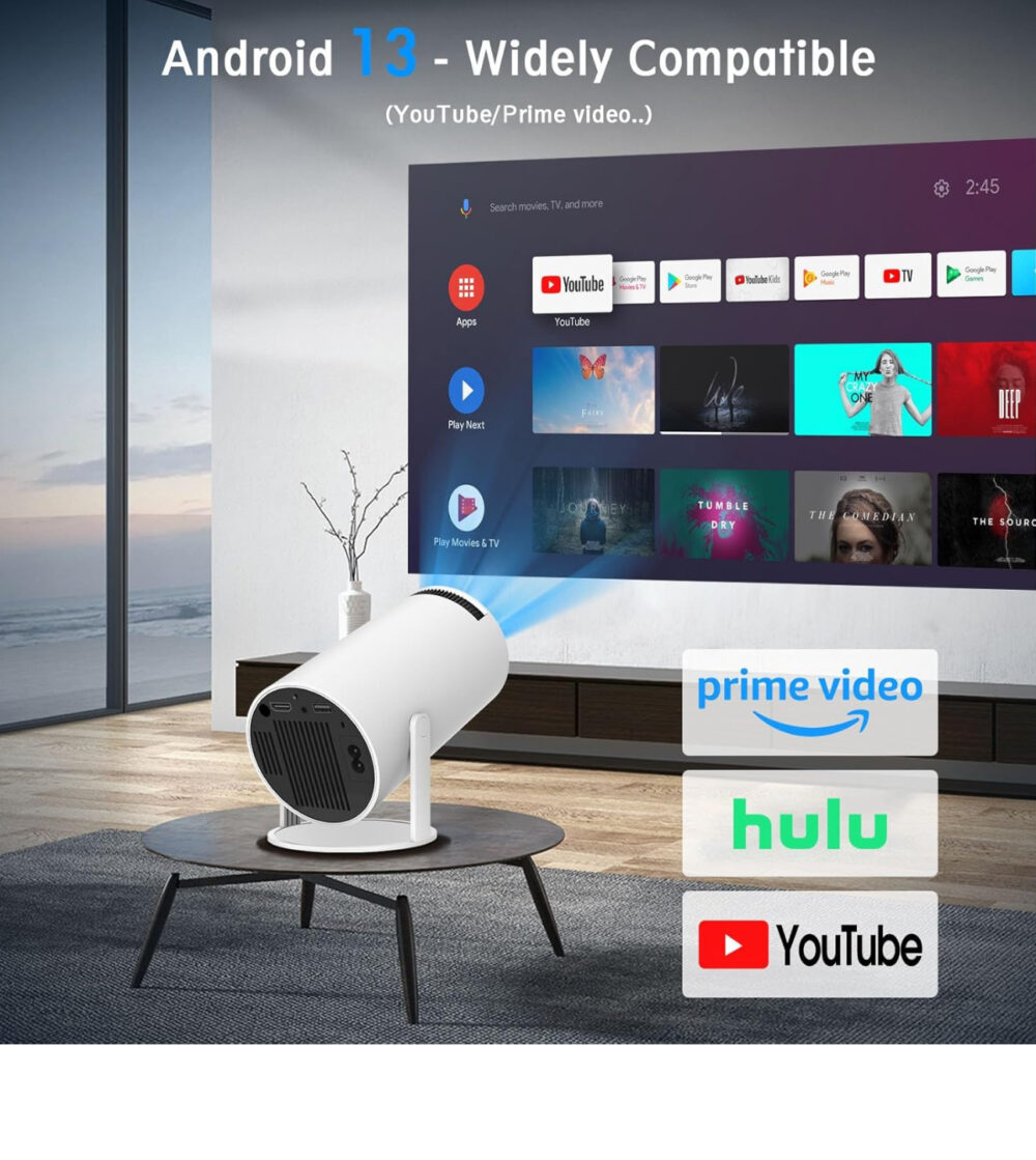 ⁦HY300 Pro بروجكتر4k + اشتراك حسون سنة – توصيل مجاني⁩ - الصورة ⁦3⁩